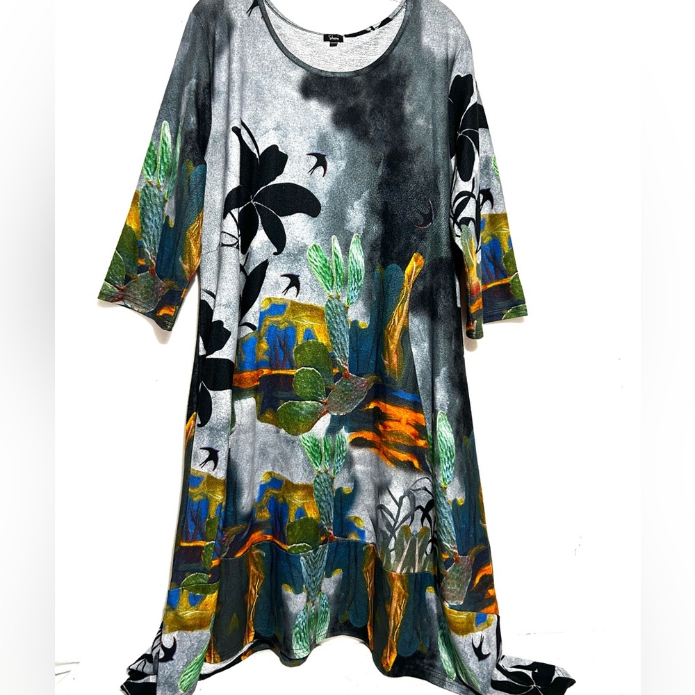 Shana Art to Wear Soft Knit Asymmetrical Dress